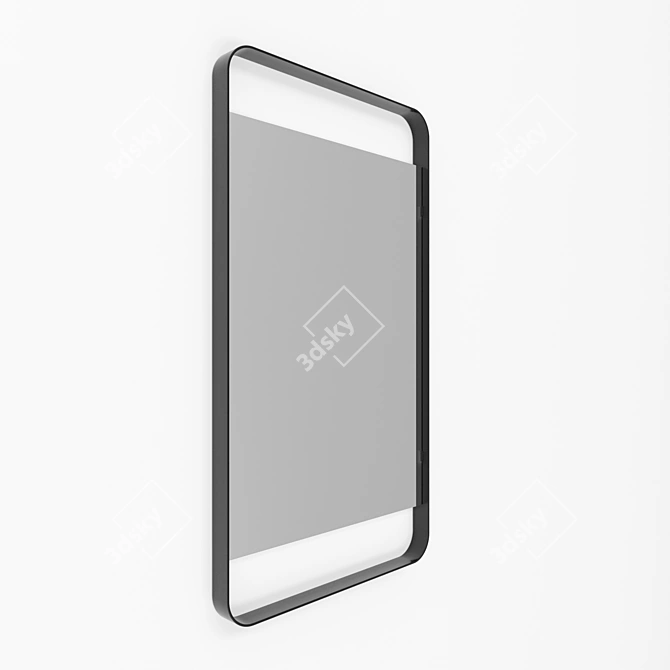 Slim Metal Frame Rectangular Mirror 3D model image 2