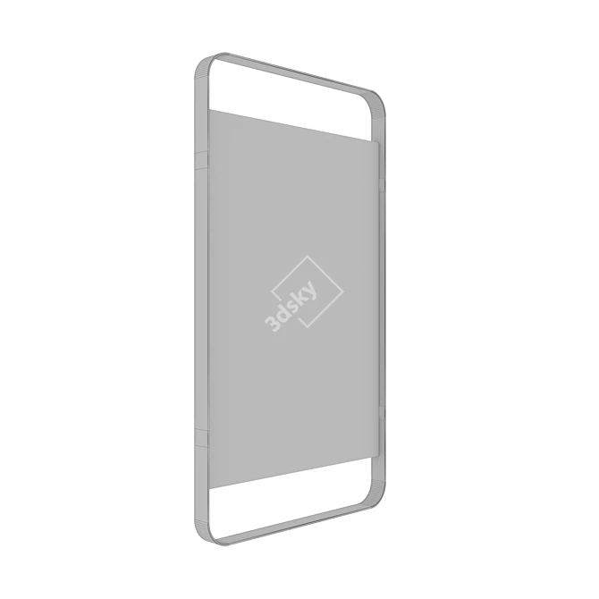 Slim Metal Frame Rectangular Mirror 3D model image 3