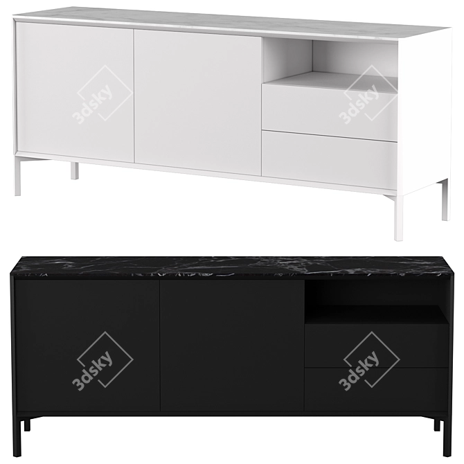 Modern Minimalist Calligaris York Sideboard 3D model image 1