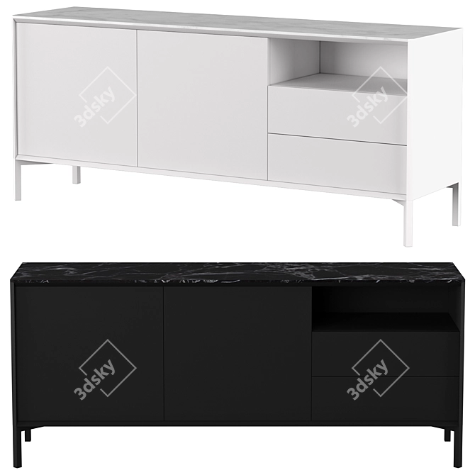 Modern Minimalist Calligaris York Sideboard 3D model image 3