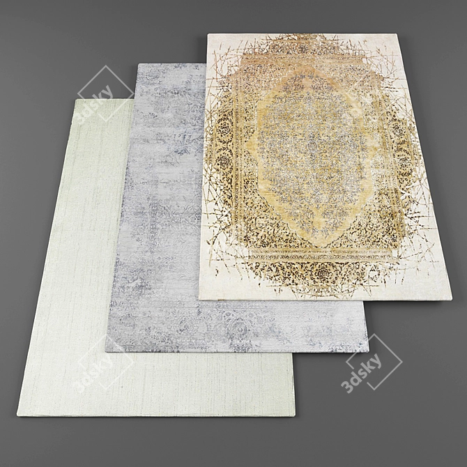 Luxury Carpet Collection: 4 Pieces | High-Quality Textures 3D model image 1