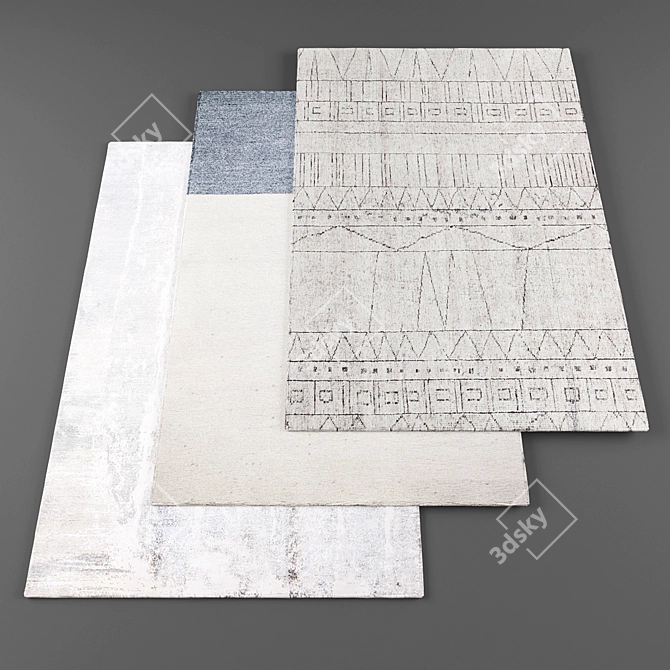 Modern Rugs Set - 4 Pieces 3D model image 1