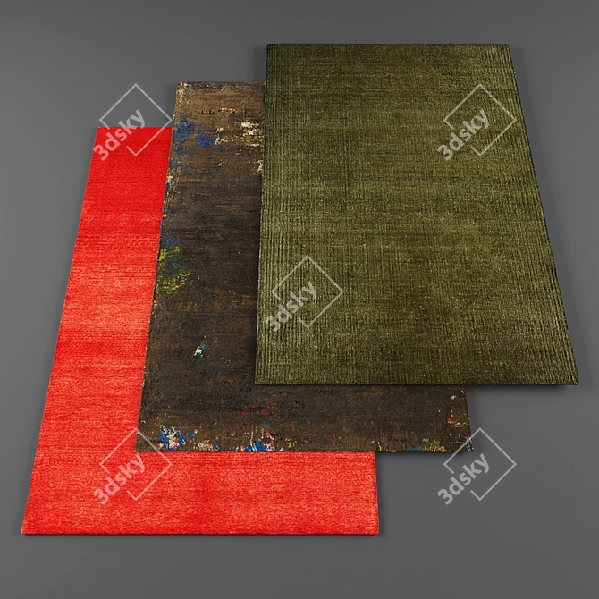 Modern Rugs Set | 3 Pieces 3D model image 1