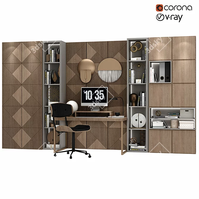 ErgoMax Office Furniture Set 3D model image 1