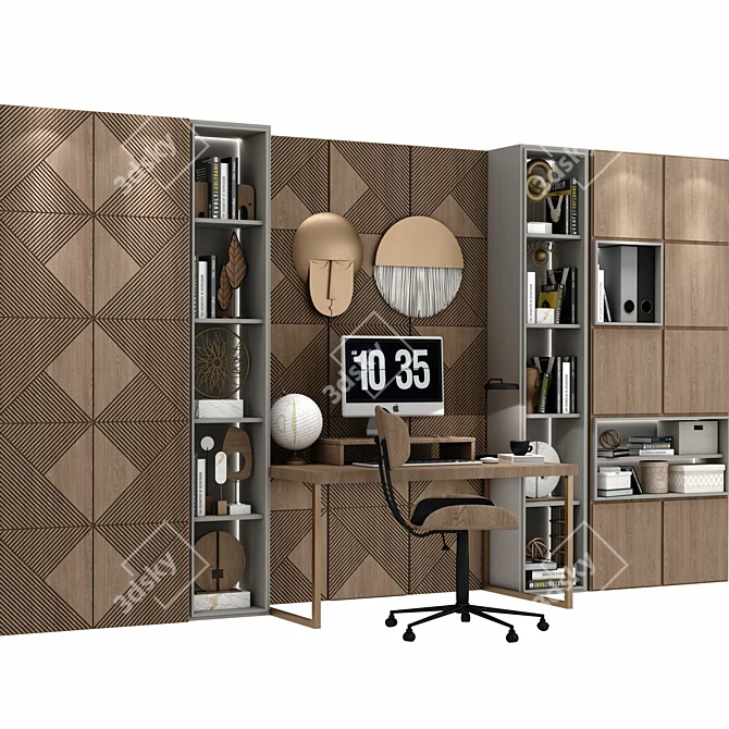 ErgoMax Office Furniture Set 3D model image 2