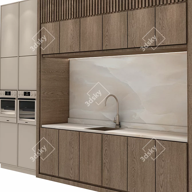 Modern Kitchen Set: 3D Model 3D model image 4