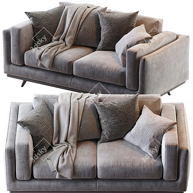Zander Sofa: Stylish & Comfortable Couch 3D model image 3