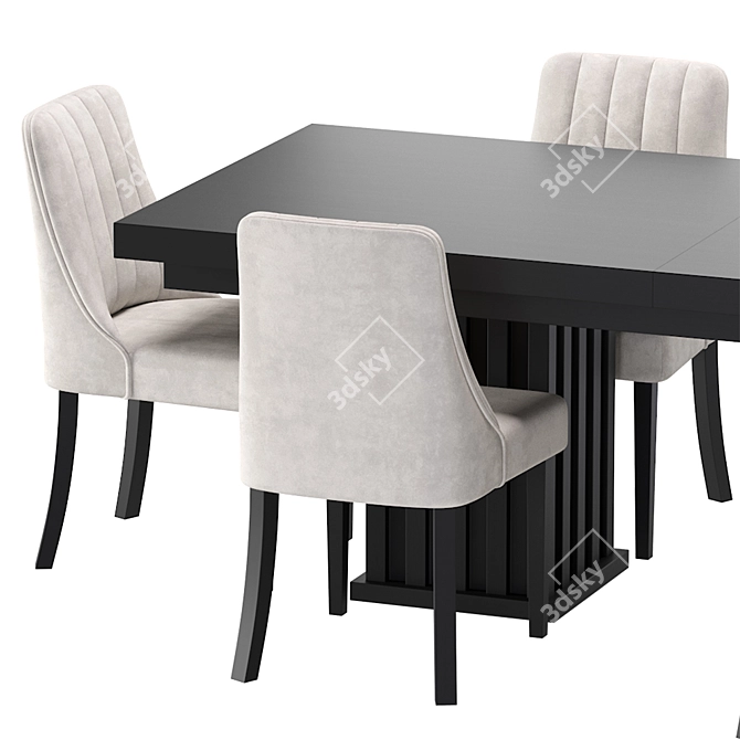 Sleek Modern Table Set 3D model image 2
