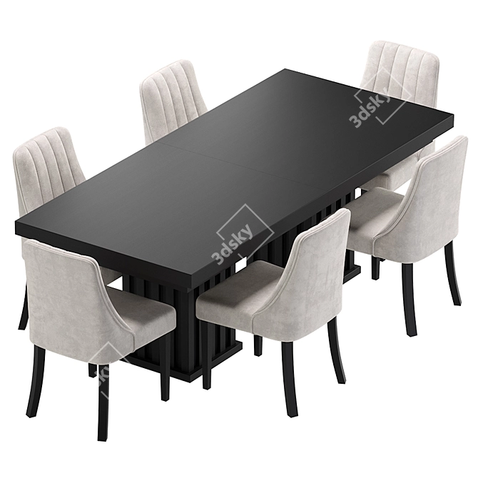 Sleek Modern Table Set 3D model image 4