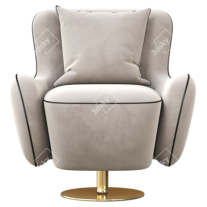 Modern Barrel Swivel Chair 3D model image 3