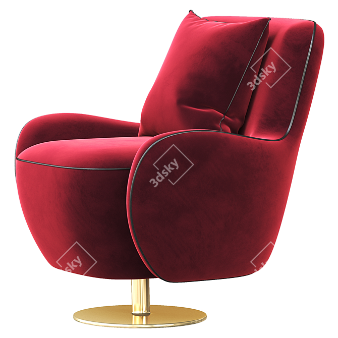 Modern Barrel Swivel Chair 3D model image 4