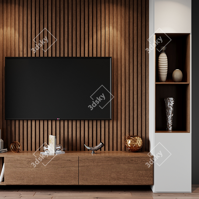 Title: Sleek TV Set with Impressive Dimensions 3D model image 4