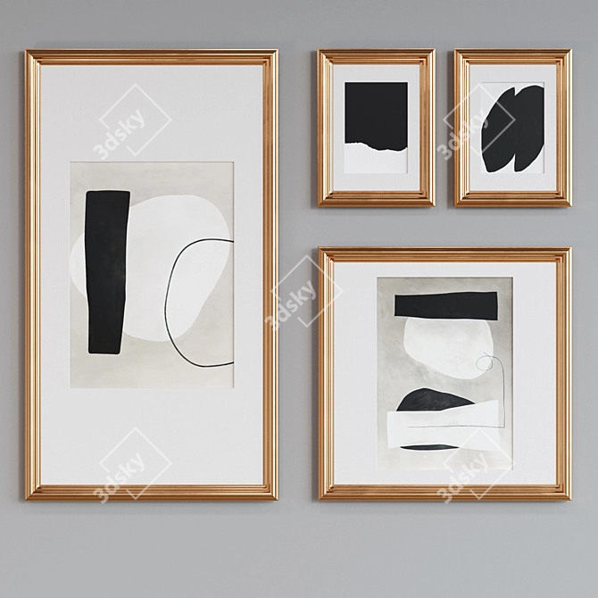 Modern Minimalist Picture Frame Set 3D model image 3