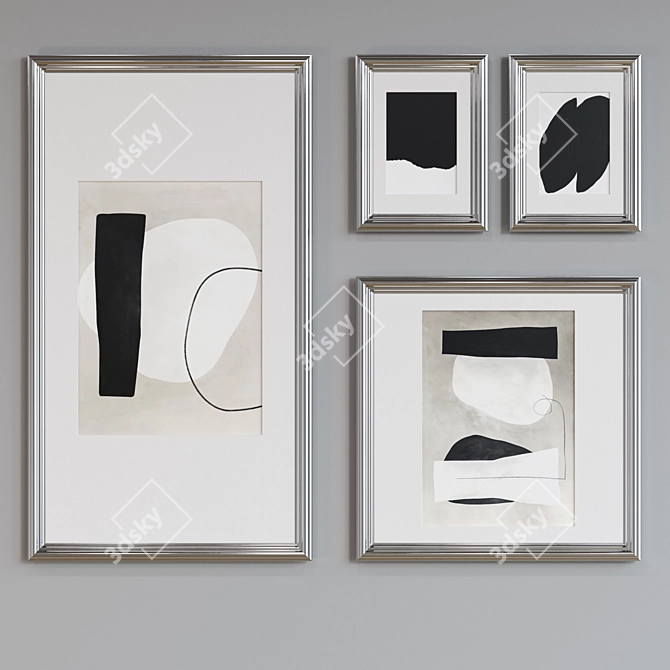 Modern Minimalist Picture Frame Set 3D model image 4