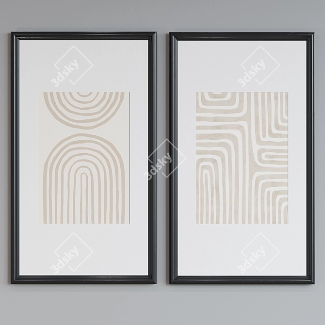 Modern Abstract Frame Set 3D model image 2