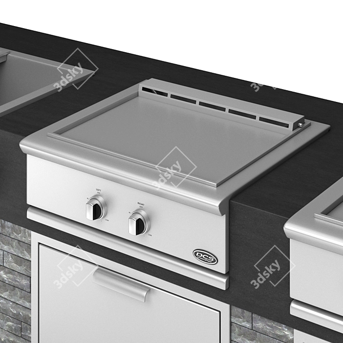 DCS Grill Series 9 Side Burners Set 2: Beverage Chiller, Griddle, Griddle/Side Burner and Outdoor W 3D model image 3