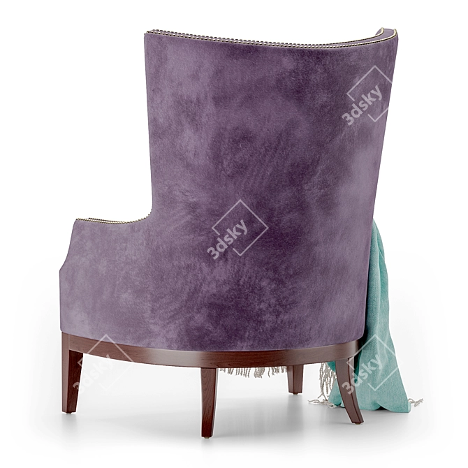 Luxe Taupe Chevron Occasional Chair 3D model image 1