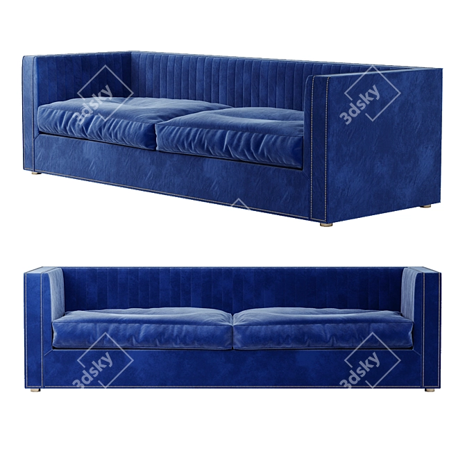 Buenos Aires Velvet Sofa: Comfort & Style 3D model image 1