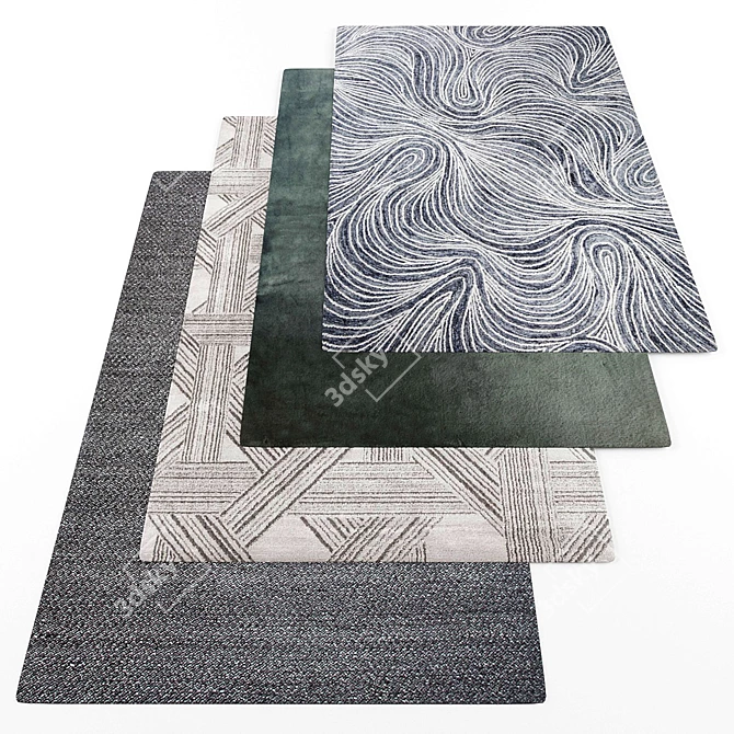 Modern Style Rugs Set 3D model image 1