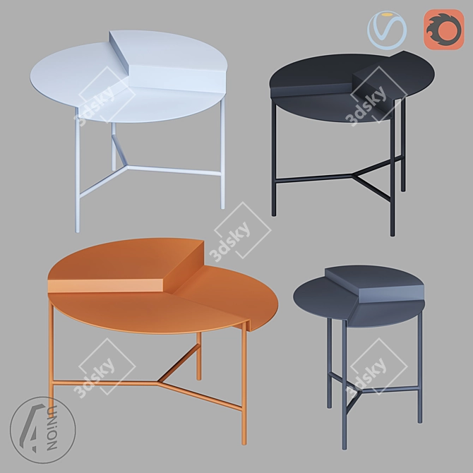 Modern Round Coffee Table 3D model image 1