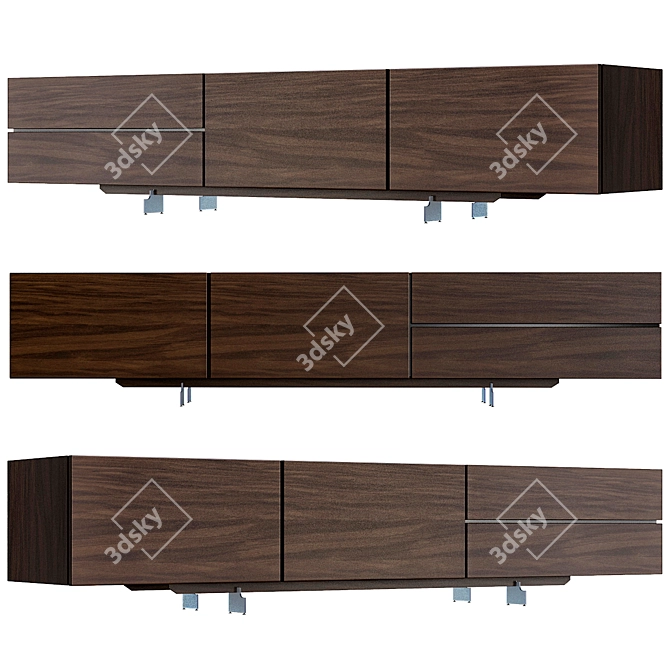 Elegant Pandora Low Sideboard 3D model image 1