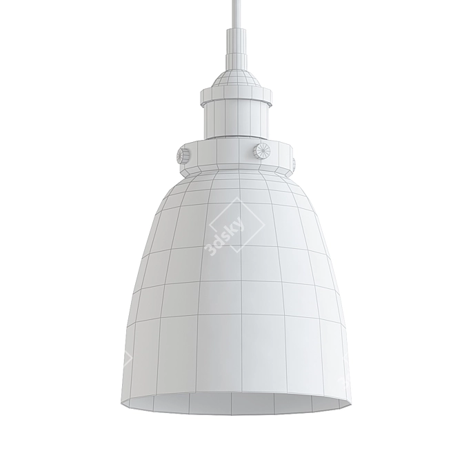 Smoke Glass Cloche Pendant: Industrial Loft Lighting 3D model image 2