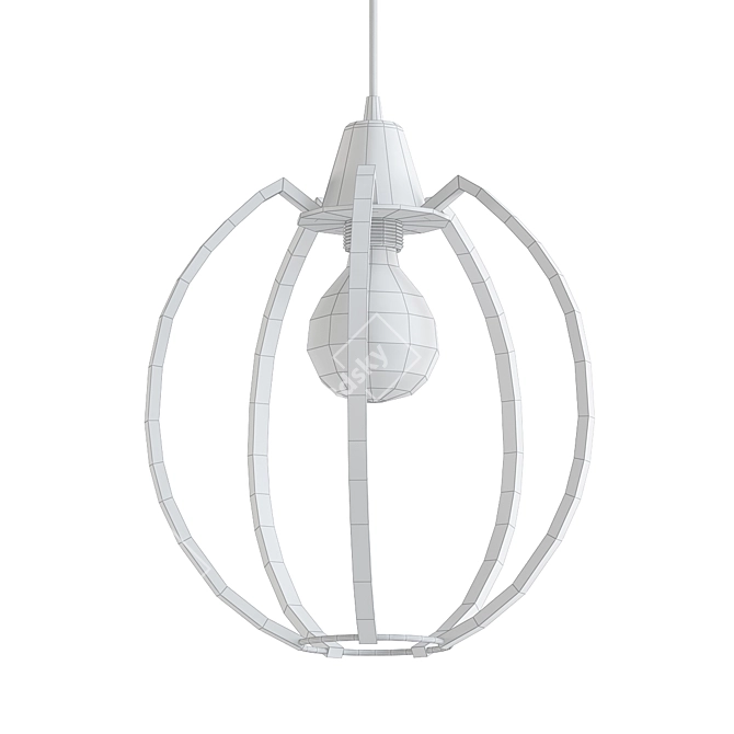 Rustic Industrial Pendant Light 3D model image 2