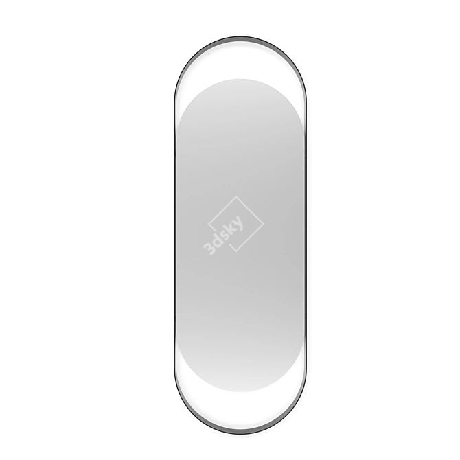 Modern Metal Oval Mirror: Iron Capsule 3D model image 1