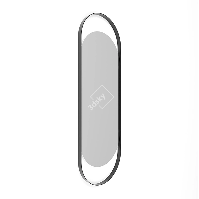 Modern Metal Oval Mirror: Iron Capsule 3D model image 2