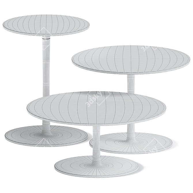 Elegant Flow Low Coffee Tables 3D model image 2