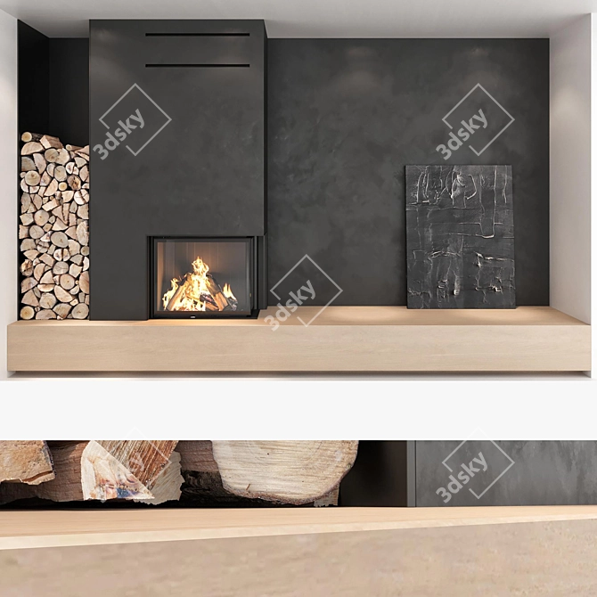 Fireplace Wall Decor Set 3D model image 5