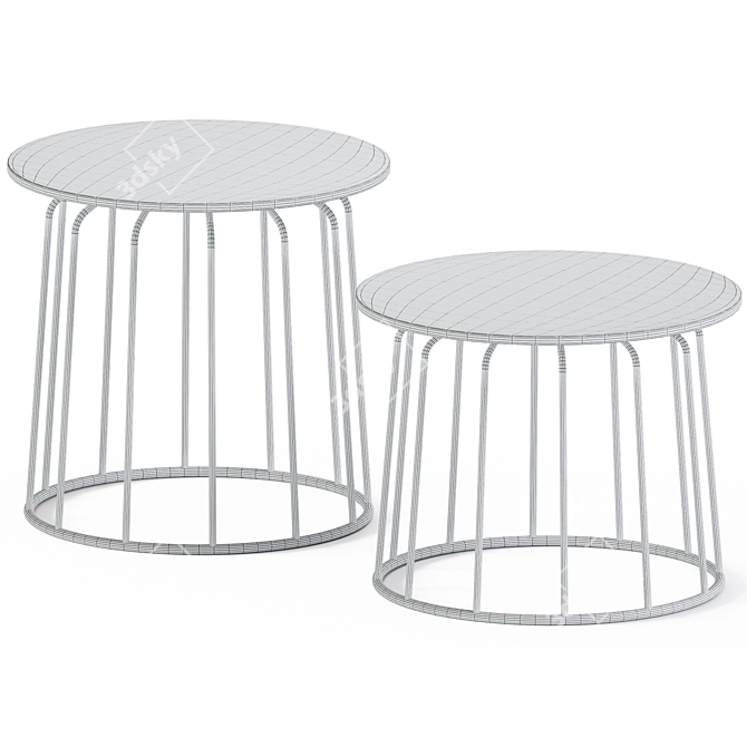 Elegant Vogue Side Coffee Tables 3D model image 3