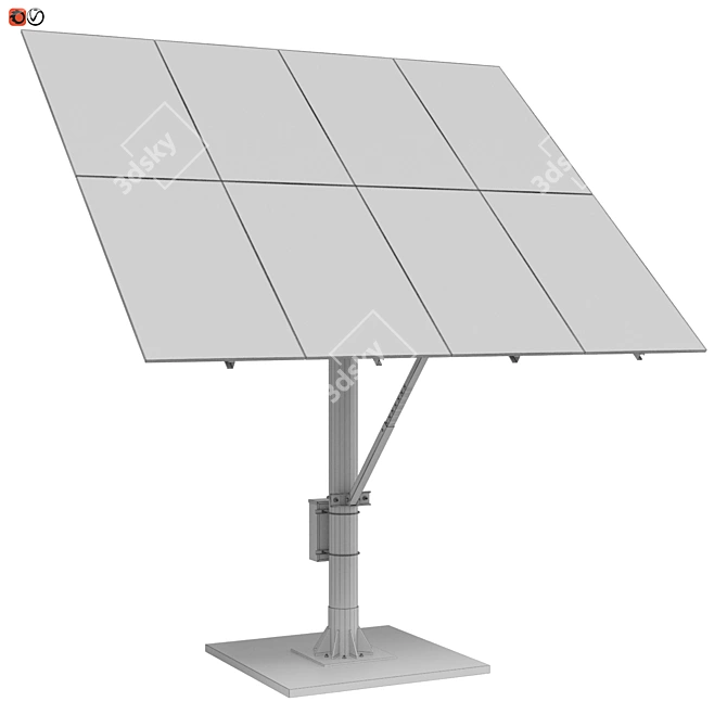 Solar Panel Tower, 8 Panels 3D model image 3