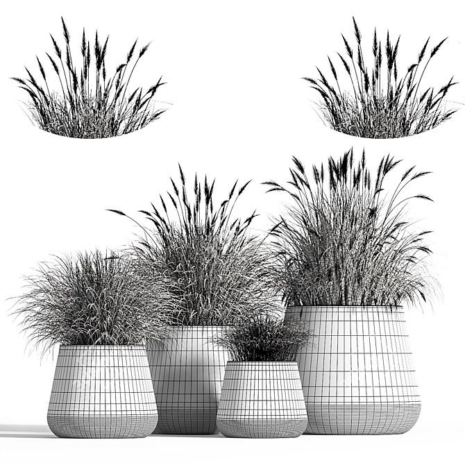 Lush Indoor Plant Set 3D model image 4