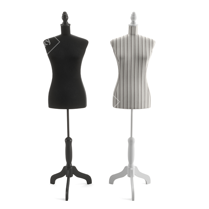 VidaXL Female Mannequin - Striped or Black, 156cm 3D model image 1