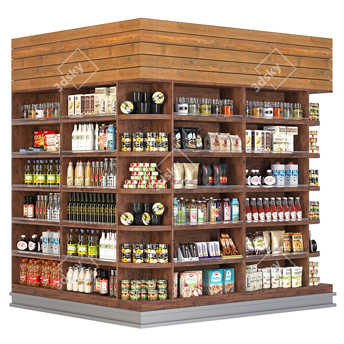 Supermarket Showcase: Preserving Jars & Groceries 3D model image 1