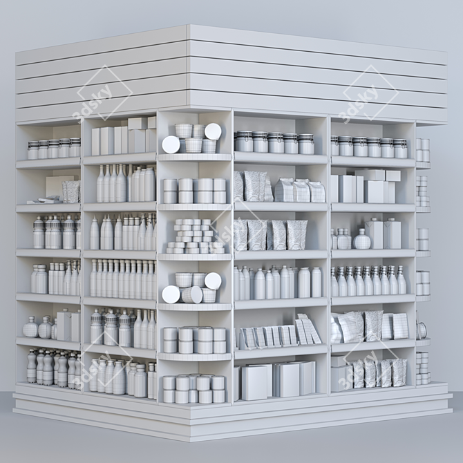 Supermarket Showcase: Preserving Jars & Groceries 3D model image 2
