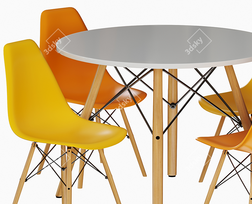 Modern 2014 Table Set 3D model image 4