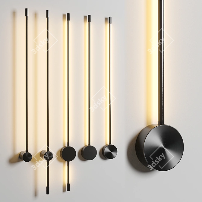 Sleek LED Wall Lamp Collection 3D model image 1