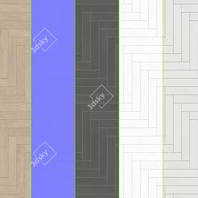 Almond Parquet Essence: Stunning Patterns & High-Quality Materials 3D model image 4