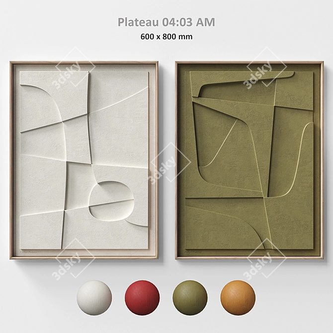 Scandinavian Relief Plateau Set 3D model image 1