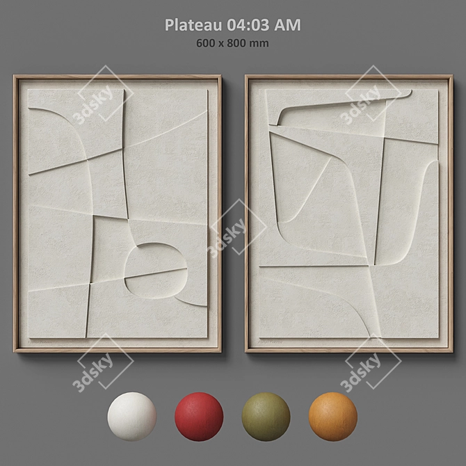 Scandinavian Relief Plateau Set 3D model image 2