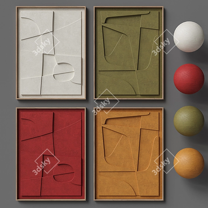 Scandinavian Relief Plateau Set 3D model image 3