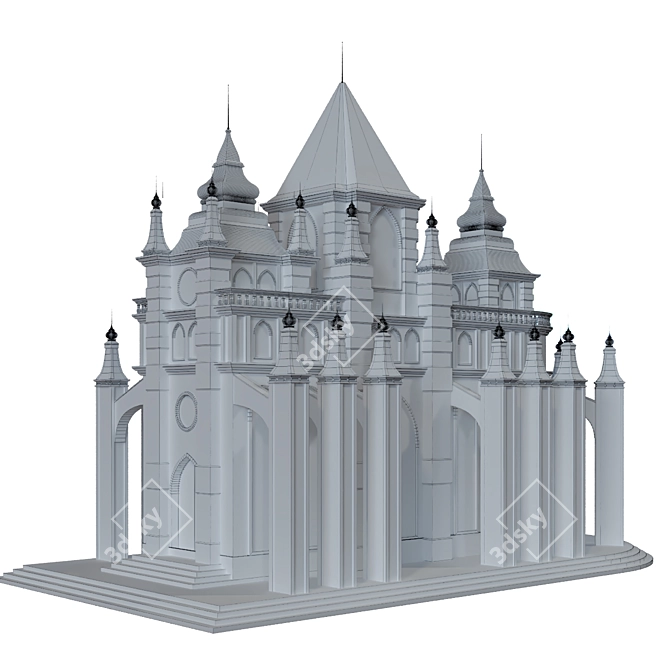 Cathedral Lowpoly for Game 010 3D model image 1