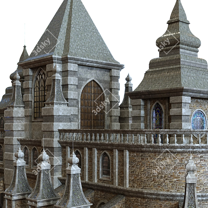 Cathedral Lowpoly for Game 010 3D model image 3