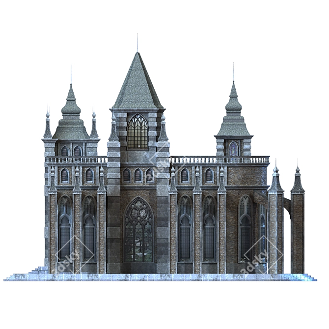 Cathedral Lowpoly for Game 010 3D model image 6