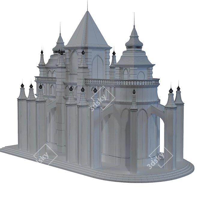 Cathedral Lowpoly for Game 010 3D model image 8