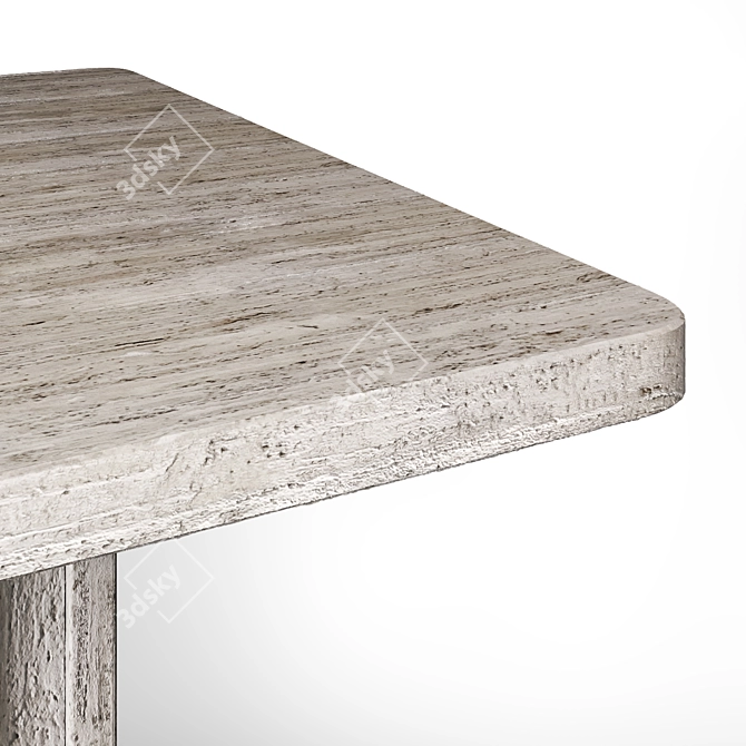 Travertine Glow Dining Table - 110x250x74 cm 3D model image 3