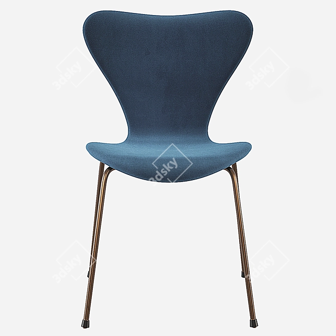 Modern Pink, Blue & Grey Fritz Hansen Series 7 Chair 3D model image 2