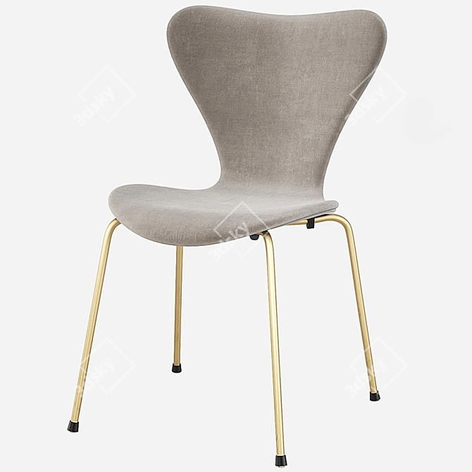 Modern Pink, Blue & Grey Fritz Hansen Series 7 Chair 3D model image 4